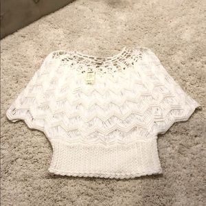 New Arden b crochet white top sheer xs small